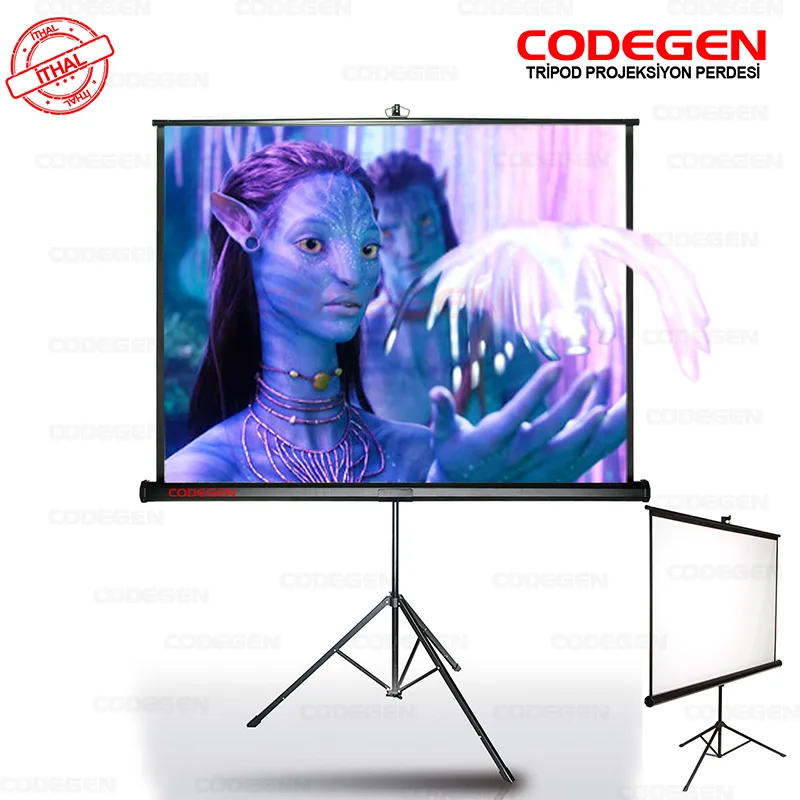 codegen-tx-18-180x180cm-tripod-ayakli-tasinabilir-projeksiyon-perdesi codegen 180x180cm tripod ayaklı projeksiyon perdesi tx-18