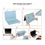 Apple 13" Macbook Pro A2338 M1 Kristal Kırmızı Koruyucu + Ekran Filmi - Görsel 5