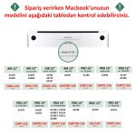 Apple 13" Macbook Pro A2338 M1 Kristal Siyah Kılıf Koruyucu + Ekran Filmi - Görsel 4