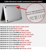Apple 13" Macbook Pro M2 A2686 Mavi Mermer Kılıf Koruyucu Kapak CMPTM2-133BM