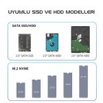 Codegen 2.5 / 3.5 Sata - M.2 NVME Offline Kopyalama Özellikli Harddisk Dock Stand CDG-DOC-505 - Görsel 4