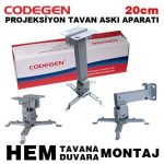Codegen H18 18-32 cm Teleskopik Ayarlanabilir Tavana Duvara Monte Projeksiyon Askı Aparatı - Görsel 7