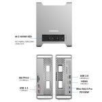Codegen Mac Mini M4/M4 Pro 9 in 1 Type-C HDMI NVME SSD Alüminyum Çevirici Stand Docking Station CDG-NSC301 - Görsel 2