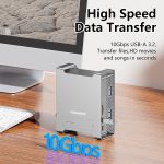 Codegen Mac Mini M4/M4 Pro 9 in 1 Type-C HDMI NVME SSD Alüminyum Çevirici Stand Docking Station CDG-NSC301 - Görsel 5