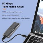 Codegen Type C USB 3.1 NVME M2 SSD 10Gbps  Alüminyum Disk Kutusu CDG-SSD-40BC - Görsel 4